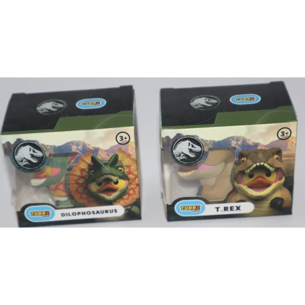 Tubbz Mini Jurassic World DILOPHOSAURUS & T-REX Dinosaur Ducks Lot 2 of NEW